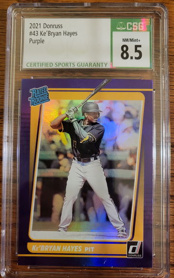 Ke'Bryan Hayes Purple Rated Rookie CSG 8.5 Pittsburgh Pirates