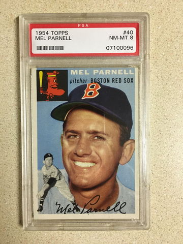 1954 Topps #40 Mel Parnell PSA 8 NM-MT RED SOX 