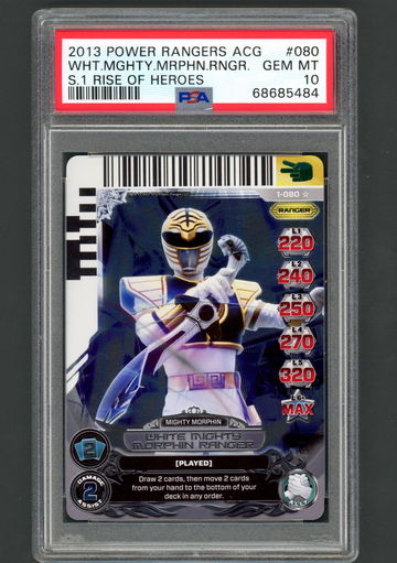 2013 Power Rangers White Mighty Morphing Power Ranger Rise of Heroes Holofoil PSA 10 