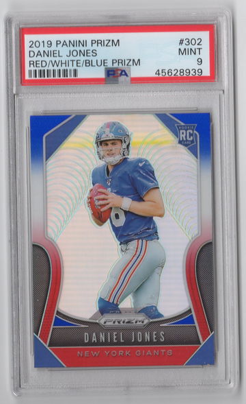 2019 Prizm Daniel Jones Red White Blue PSA 9