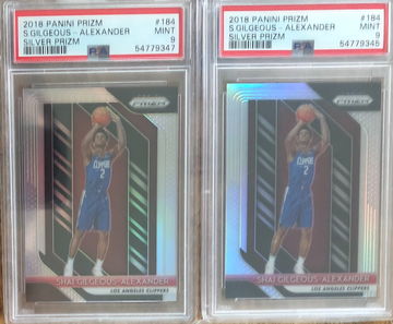 2x - Shai Gilgeous-Alexander 2018 Prizm Silver RC - PSA 9