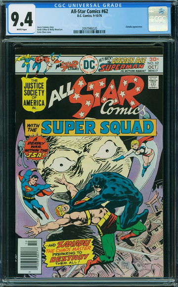 ALL STAR COMICS #62, CGC 9.4 NM