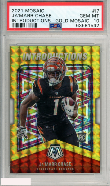 2021 PANINI MOSAIC INTRODUCTIONS JA MARR CHASE #I7 GOLD PSA 10 GEM MT RC