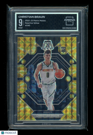 2023 2022-23 Panini Mosaic Reactive Yellow Christian Braun #240 RC Arena Club 9