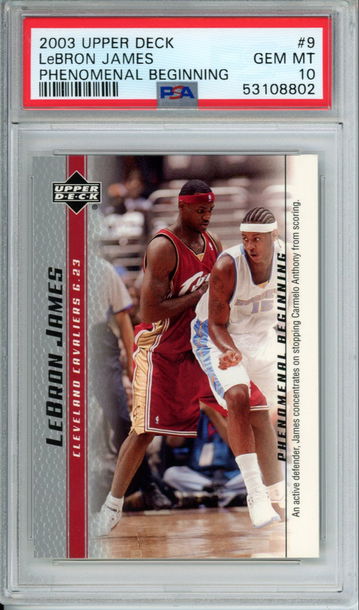 LEBRON JAMES 2003 Upper Deck Phenomenal Beginning #9 PSA 10 Gem Mint Cavs Lakers Heat