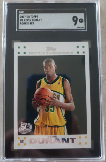 Kevin Durant 2007 Topps Rookie Set #2 SGC 9