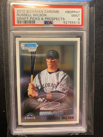 2010 Bowman Chrome Draft Picks Russell Wilson PSA 9