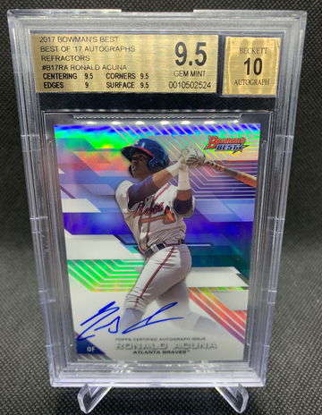 2017 Bowman’s Best Best of 2017 Autographs Refractor Ronald Acuna Jr. 9.5/10