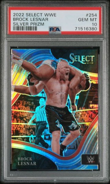 2020 Panini Select WWE Brock Lesnar Silver Prizm PSA 10