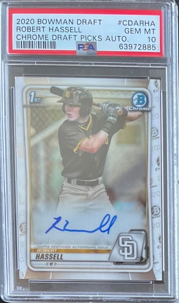 Robert Hassell 2020 Bowman Draft chrome auto PSA 10