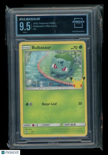 2021 Pokemon McDonald's 25th Anniversary Bulbasaur Arena Club 9.5 #1/25