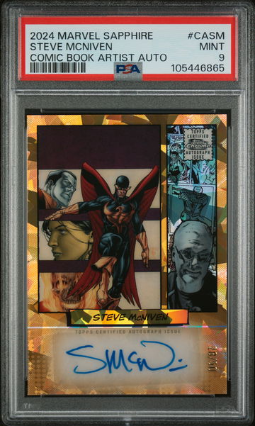 2024 Topps Chrome #CA-SM Steve McNiven Comic Book Artist Auto /50 Auto PSA 9
