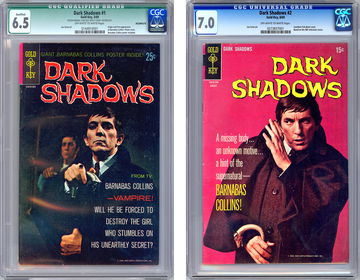 DARK SHADOWS #1-2 CGC 6.5-7.0 BARNABAS COLLINS CVRS 1960's TV HORROR SERIES 1969