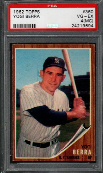 1962 Topps #360 Yogi Berra - PSA 4(MC) VG-EX