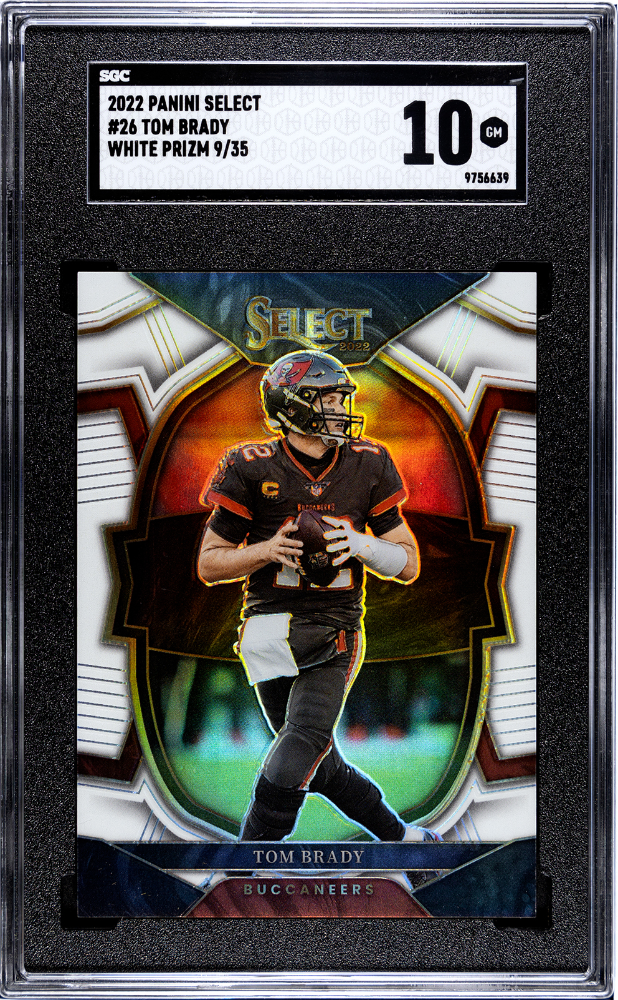 2022 Panini Select Tom Brady #26 White Prizm SGC 10