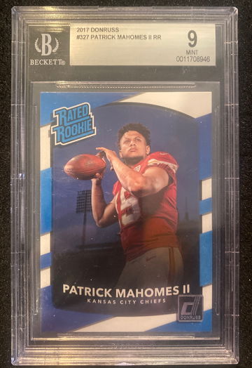 2017 donruss rated rookies Patrick mahomes bgs 9
