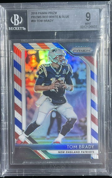 2018 Panini Prizm Tom Brady Red White Blue Refractor Prizm BGS 9 Mint