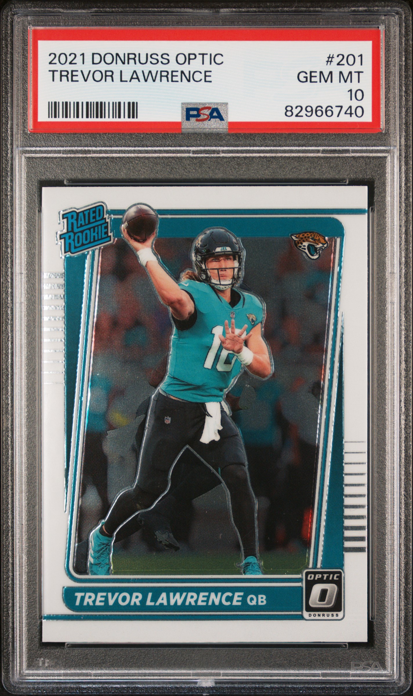 Trevor Lawrence 2021 Panini Donruss Optic #201 Rated Rookie RC PSA10 GEM MINT