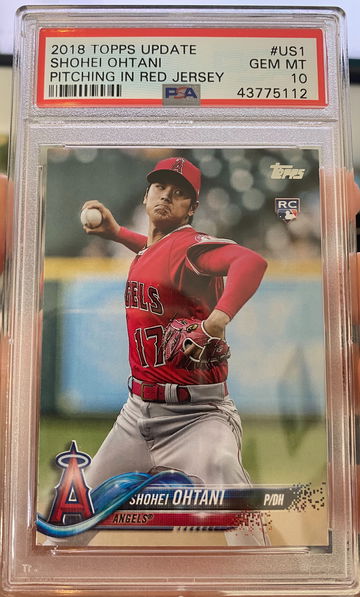 Shohei Ohtani 2018 Topps Update PSA 10 Pitching in Red Jersey