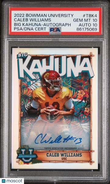2022 Bowman University The Big Kahuna Caleb Williams #TBK4 Autograph PSA 10 Auto 10