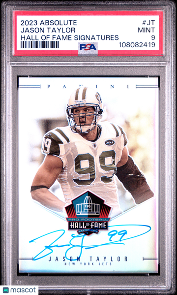2023 Panini Absolute Hall Of Fame Signatures Jason Taylor #JT /50 PSA 9