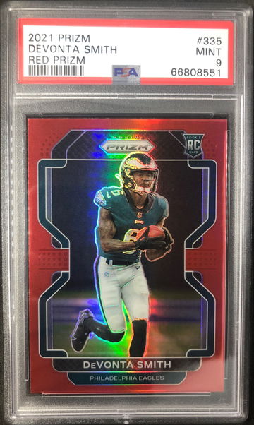 DEVONTA SMITH 2021 Panini Prizm  #335 Red PSA 9 MINT POP 2!