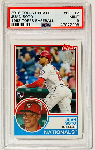 Juan Soto 2018 Topps Update 1983 Topps Baseball PSA 9 Mint #83-12 Rookie RC Washington Nationals