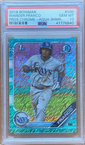 Wander Franco Bowman Chrome Aqua Shimmer 109/125