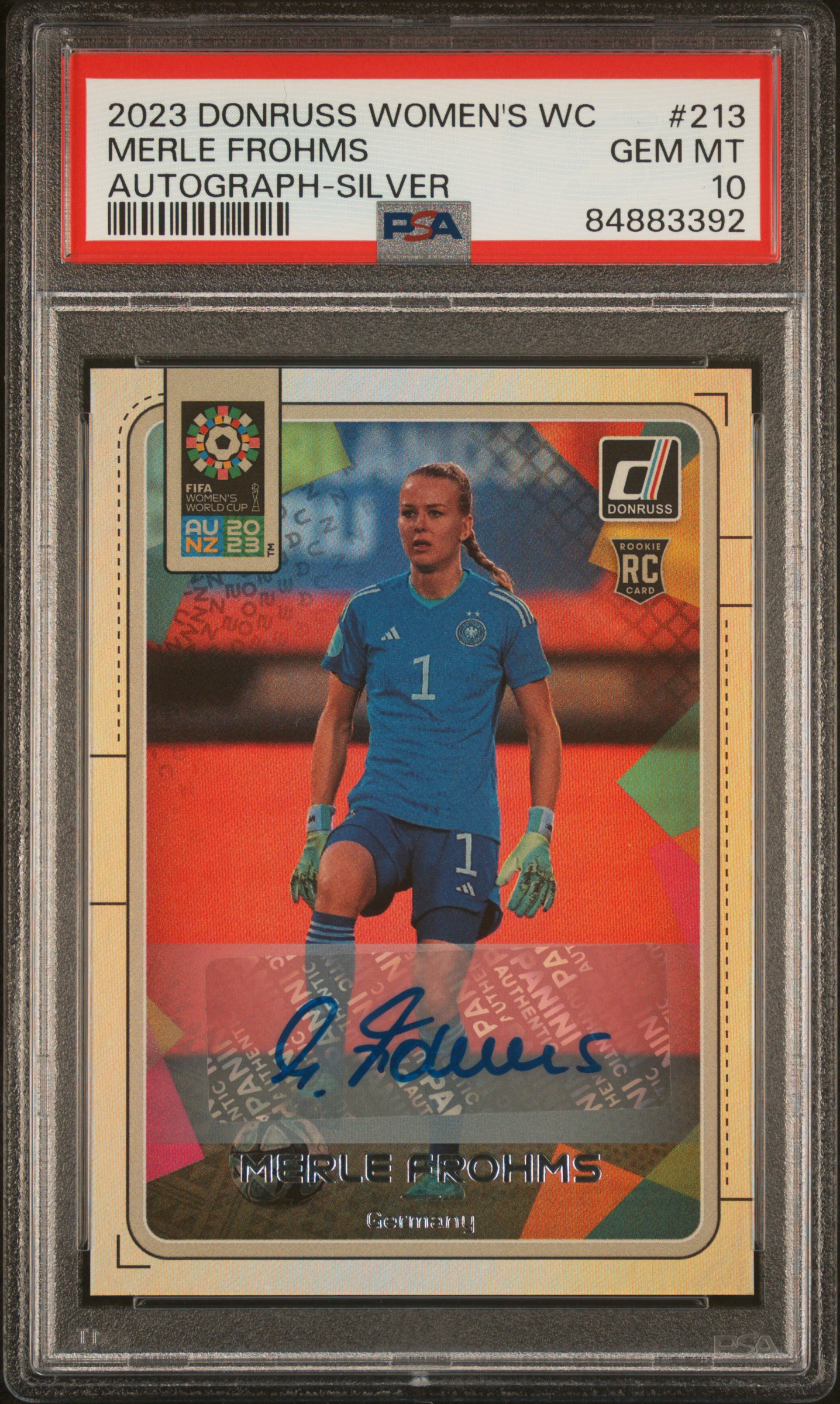 2023 Donruss FIFA Women's World Cup Merle Frohms #213 Auto Silver PSA 10 POP 1