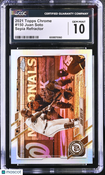 2021 Topps Chrome Juan Soto #150 Sepia Refractor CGC 10