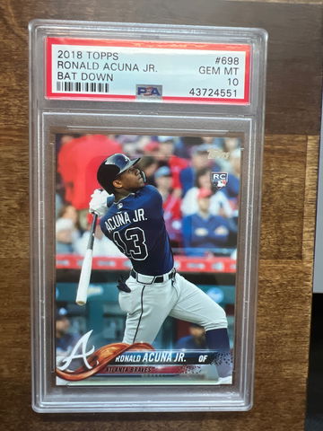2018 Topps Ronald Acuna Jr Bat Down PSA 10