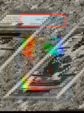 Justin Fields 2021 Select Concourse Die-Cut Silver Prizm #50 PSA 10 GEM MINT