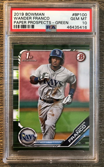 2019 Bowman Wander Franco Paper Prospect Camo Green PSA 10 #100 (mislabeled as Green, Should be Camo)