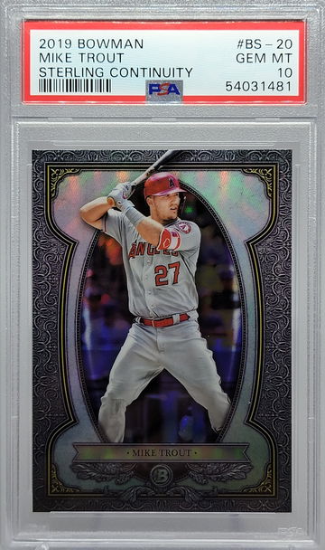2019 BOWMAN #BS-20 MIKE TROUT STERLING COMMUNITY PSA 10