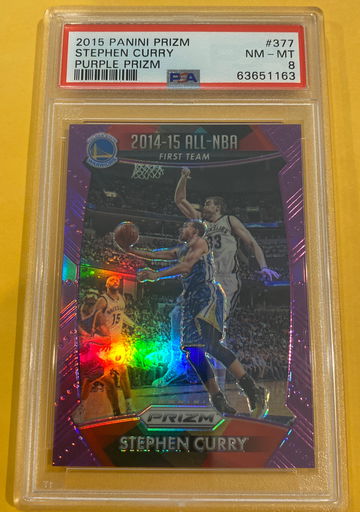 STEPH CURRY 2015 PRIZM PURPLE ALL-NBA FIRST TEAM 45/99 WARRIORS