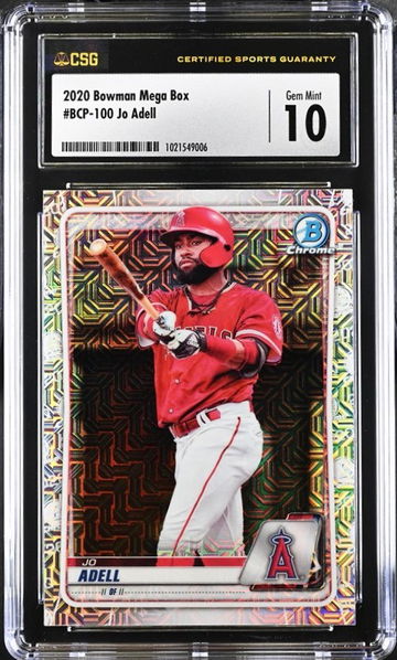 2020 Bowman Chrome Prospects Jo Adell BCP-100 Mega Box CSG 10 GEM MINT