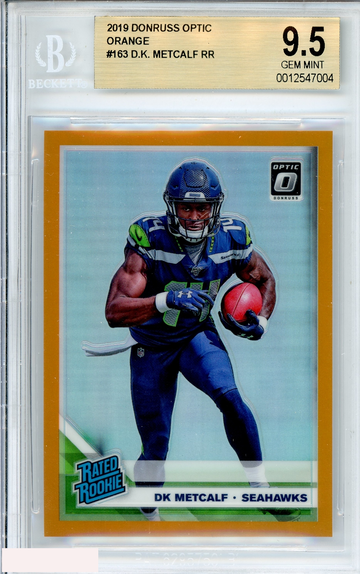 2019 DONRUSS OPTIC D K METCALF #163 ORANGE RATED ROOKIE RC SSP BGS 9.5 GEM MT