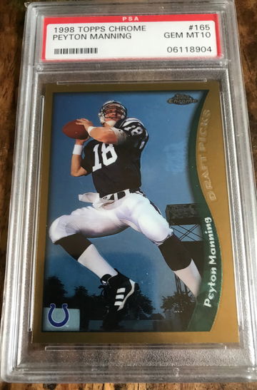 1998 TOPPS CHROME PEYTON MANNING ROOKIE RC PSA 10 GEM MINT