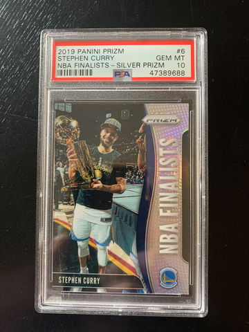 Stephen Curry 2019 Prizm NBA Finalists Silver Prizm PSA 10