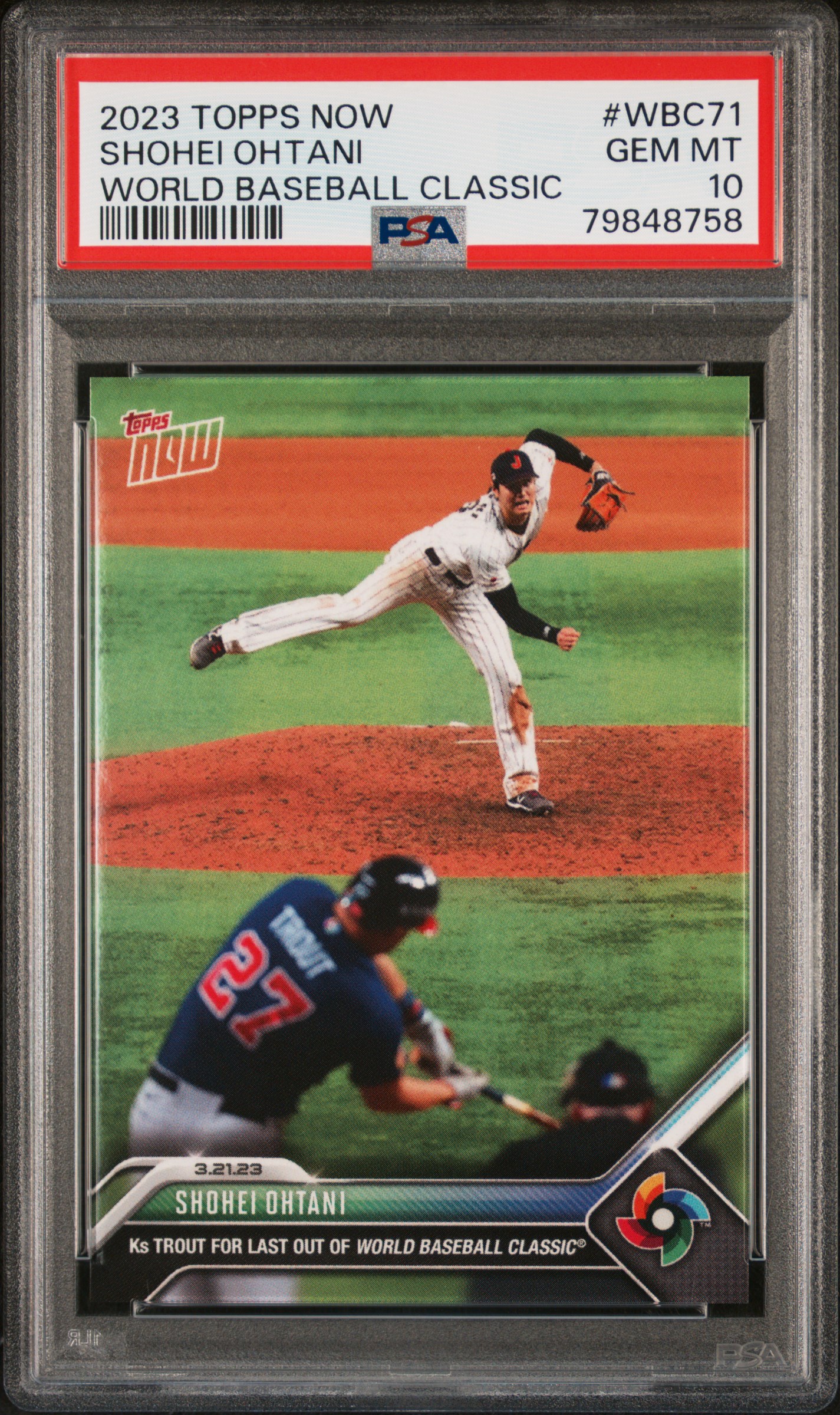 2023 Topps Now World Baseball Classic #WBC71 Shohei Ohtani PSA Gem Mint 10