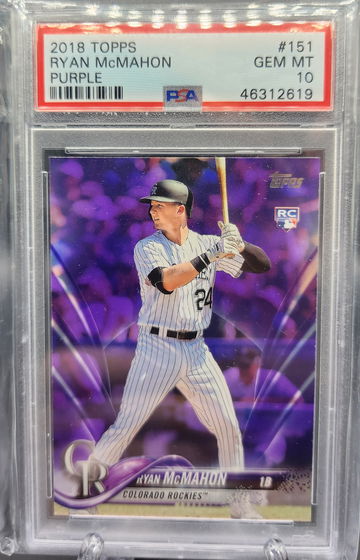 Ryan McMahon 2018 Toys R Us Purple RC Rookie PSA 10