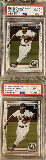 ROBERT PUASON 2x LOT 2020 BOWMAN CHROME PSA 10 GEM MINT