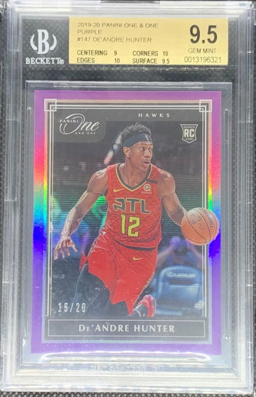 2019-20 Panini One and One De'Andre Hunter Rookie Purple #/20 BGS 9.5 Gem Mint