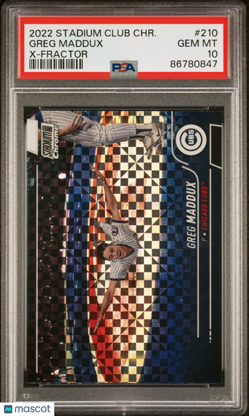 2022 Topps Stadium Club Chrome Greg Maddux #210 X Fractor PSA 10
