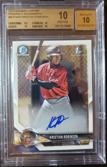 2018 Bowman Kristian Robinson Auto BGS 10/10 Pristine