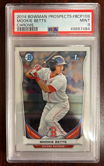 2014 Bowman Prospects Chrome Mookie Betts BCP109 PSA 9