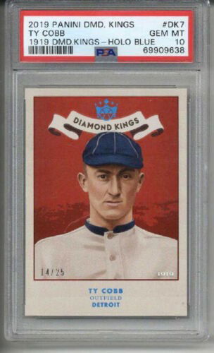 2019 PANINI DIAMOND KINGS 1919 DIAMOND KINGS HOLO BLUE #DK7 TY COBB PSA 10