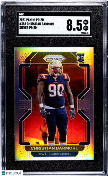 2021 Panini Prizm Christian Barmore #388 Silver SGC 8.5