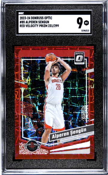 2023-24 Donruss Optic #85 Alperen Sengun Red Velocity Prizm /299 SGC 9