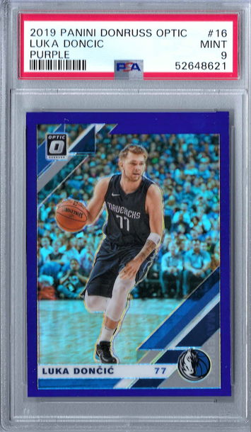 2019 Panini Donruss Optic Luka Doncic Purple Holo PSA 9